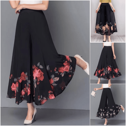 Popularne szyfonowe spodnie z wysokim stanem, plus size, z dziewięciopunktowymi nogawkami, na lato 2025