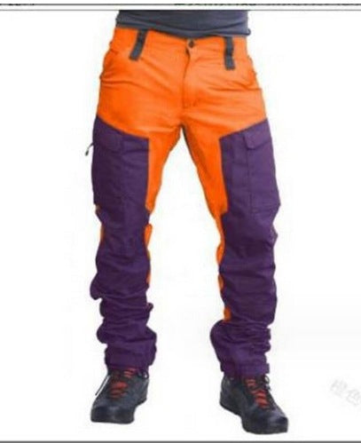 【S-5XL】Нови мъжки непромокаеми, ветроустойчиви и кадифени ежедневни панталони за открито с блокирани цветове