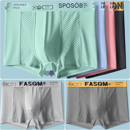 ⏰⏰【Paket od 6 komada】🌟Muške ležerne i udobne bokserice od ledeno svile, mekane, prozračne mrežaste, antibakterijske