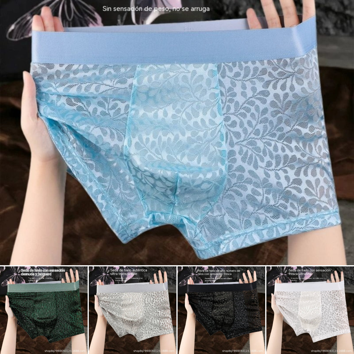 🧊🩲【L-4XL】Pánska sieťovaná spodná bielizeň z ľadového hodvábu, plus veľkosť, priedušná.
