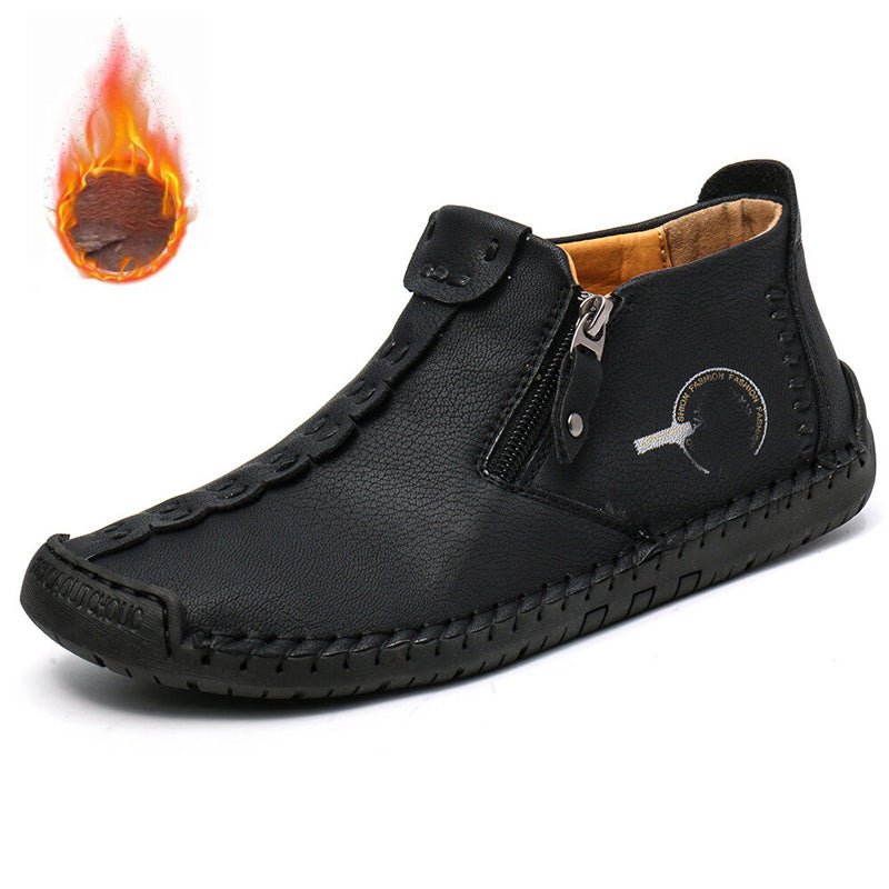 👞💥【38-48】Novedad 2025: Botas Martens para Hombre con forro de piel y cremallera – ¡Cálidas, cómodas y con estilo para los días fríos de invierno!