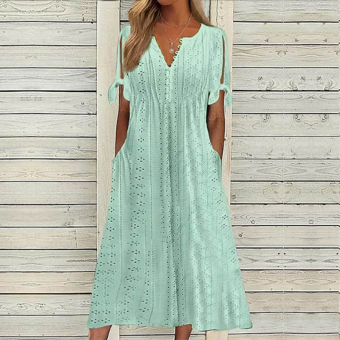 👗Rochie simplă și rafinată, într-o singură culoare 