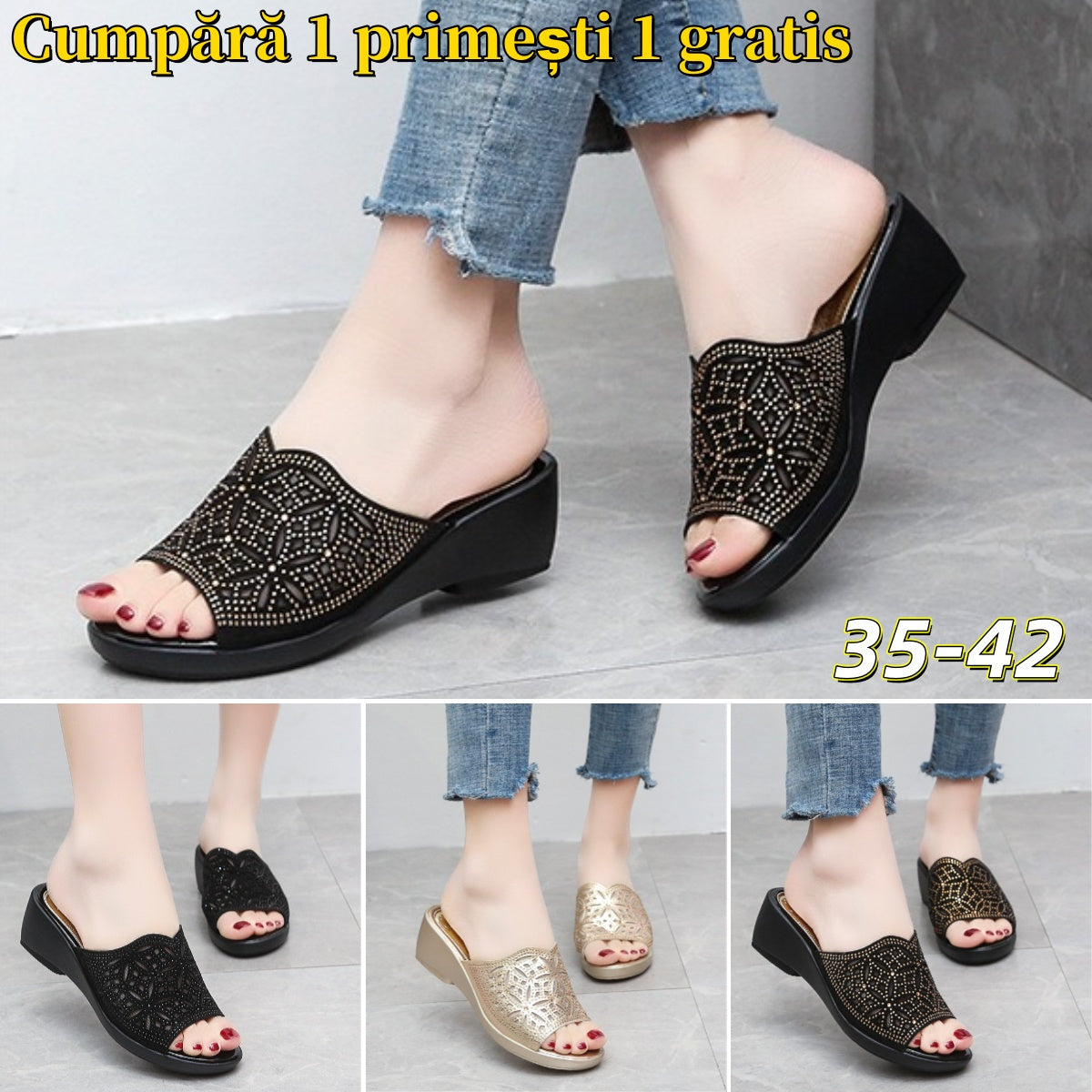 Rabat fabryczny 45%【35-42】Papuci papuci antiderapanti confortabili de vara pentru femei. Se potrivește piciorului elegant și confortabil.