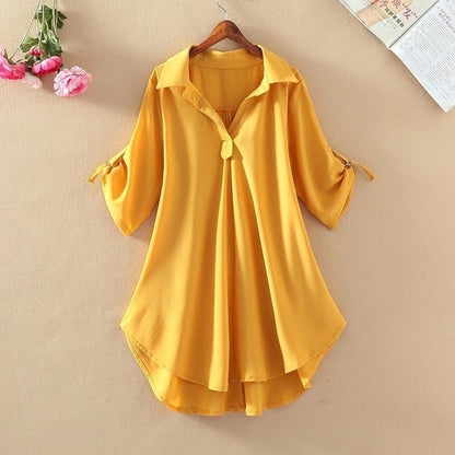 ✨💗【Stoc limitat🔥】【S-3XL】 2025, la modă nouă, elegantă, cămașă lejeră, casual, din șifon, de culoare uni, confortabil și respirabil