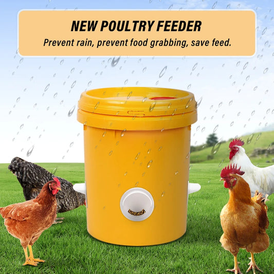 🐓 Automatické krmítko pro slepice, kachny a husy【15 krmítek + vrtačka】-3883967 