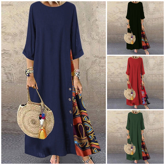 🌾【Vruća rasprodaja】💕[M-5XL] Nova ljetna lanena retro haljina - mekana i udobna na dodir