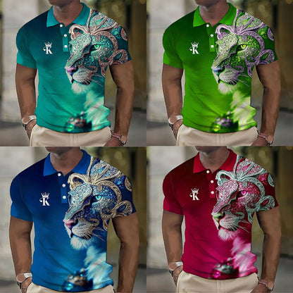 💥2025 Muška polo majica s 3D printom lavova