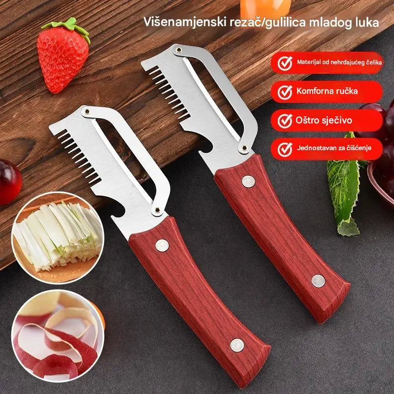 ✅ Kupite jedan, dobijte jedan gratis (2 proizvoda) 🧅🔪 Višenamjenska kuhinjska gulilica 3 u 1: Gulite, režite i otvarajte staklenke! 🔥