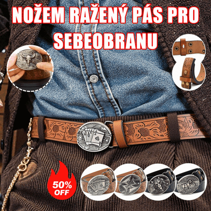 🆒🎁【Compra 1 y llévate 1 gratis】👍Cinturón en relieve para hombre con cuchillo incorporado