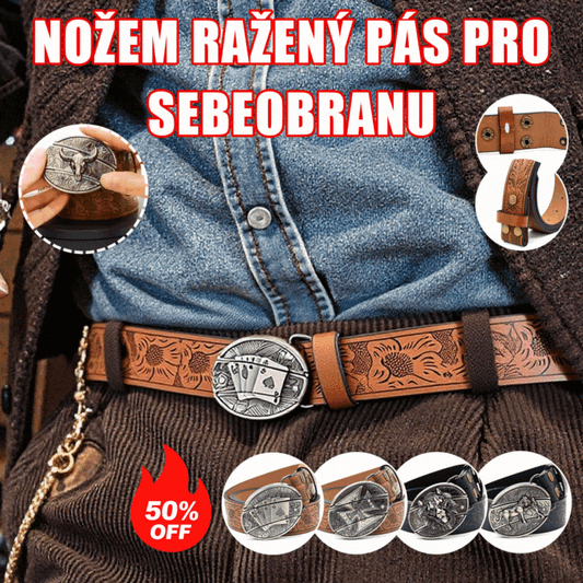 🆒🎁【Compra 1 y llévate 1 gratis】👍Cinturón en relieve para hombre con cuchillo incorporado