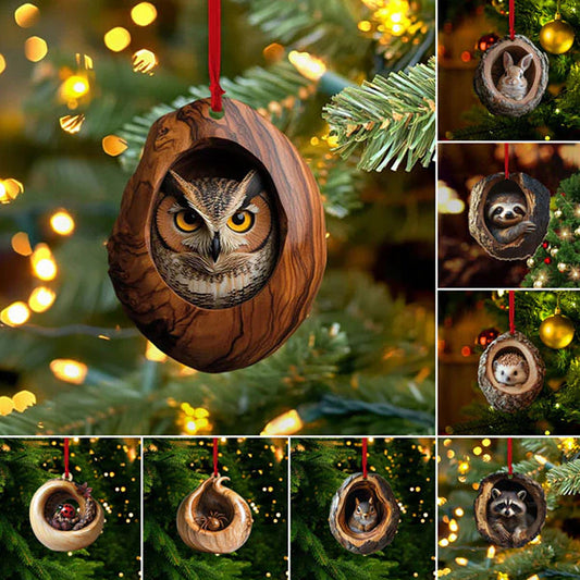【10 БР.】🎄Украса за коледна елха от същества. Висяща украса за малки животни.