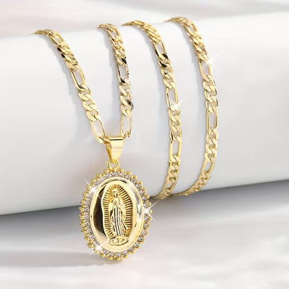 🔥【Kúpte 1 a dostanete 1 zadarmo】Prívesok Panna Mária z nerezovej ocele zlatej farby