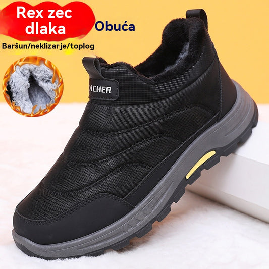 【39-44】Nuevas botas de invierno para hombre, de algodón cálido, forradas con vellón y engrosadas.