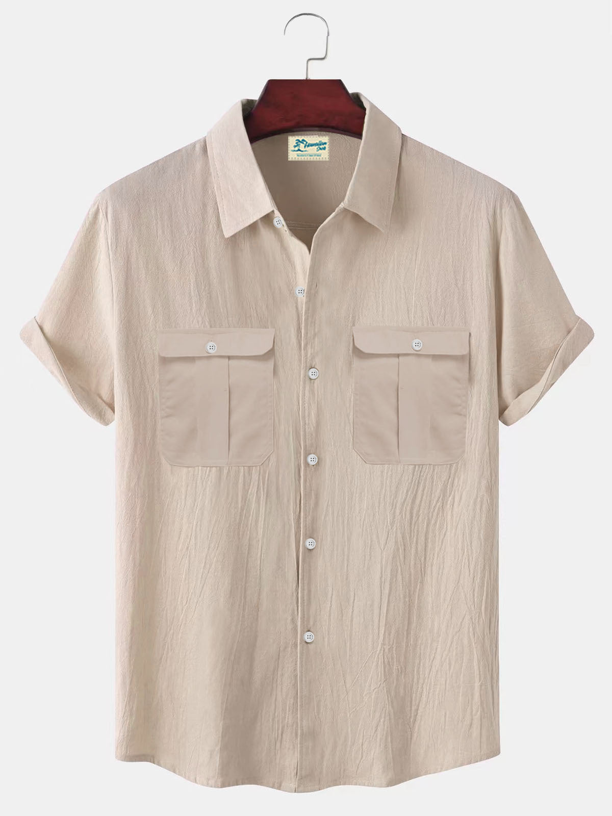 👔【M-5XL】Noua cămașă bărbătească, confortabilă, cu mânecă scurtă, din bumbac și in, culoare uni, model 2025 