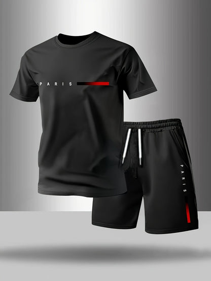 🏃‍♂️👕【Platba na dobierku】Pánska dvojdielna letná športová súprava - pohodlné tričko s krátkym rukávom a šortky na každodenné nosenie aj doma