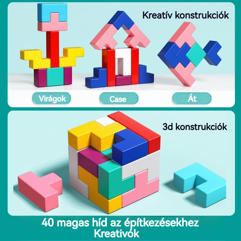 👶🌈🧩Vásárolj 1-et, kapsz 1-t ingyen【2 tétel】🔥Tetris kirakós blokkok, oktató játékok babák agytornázásához, megvilágosodott gondolkodáshoz