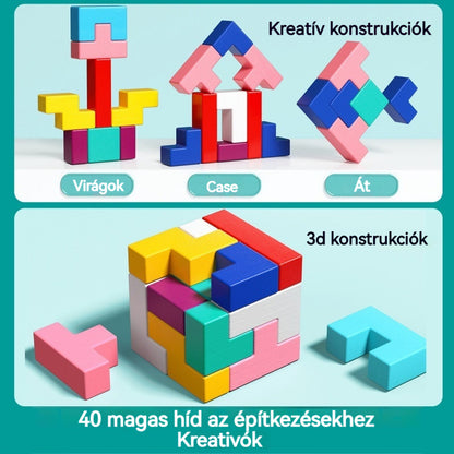 👶🌈🧩Vásárolj 1-et, kapsz 1-t ingyen【2 tétel】🔥Tetris kirakós blokkok, oktató játékok babák agytornázásához, megvilágosodott gondolkodáshoz