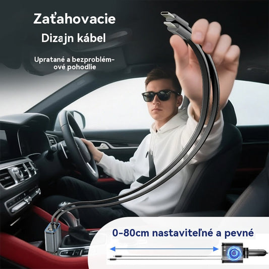 ⚡✨ Ultrarýchla nabíjačka do auta: dva zasúvateľné porty USB-C s ambientným osvetlením Starlight a inteligentnou bezpečnostnou ochranou 🚗💫