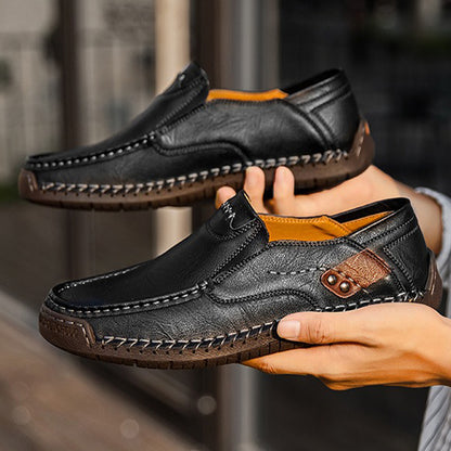 【38-48】Mocasini din piele, model casual, size mare, manual, pentru barbati 