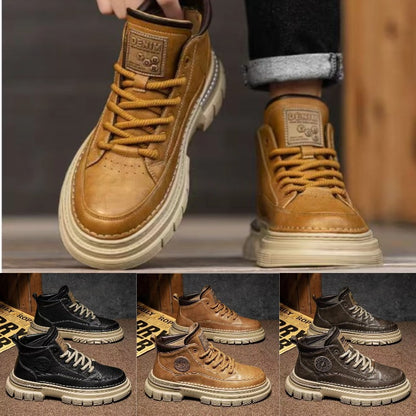 💪Zapatos altos retro para hombre de otoño e invierno, estilo retro británico