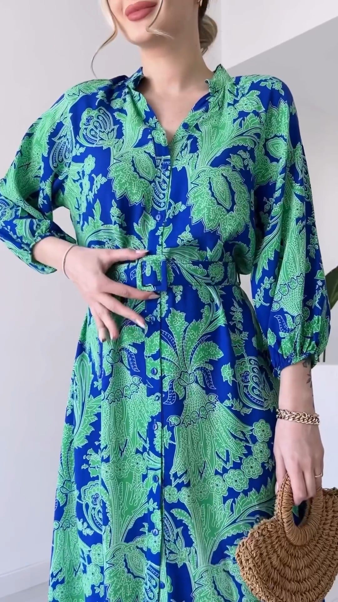 【S-5XL】 Nové špičkové šifonové šaty s potiskem 