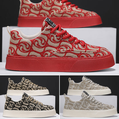 👟【39-44】💯🤩 2025 nove muške platnene cipele za slobodno vrijeme, moderan tiskani vez, udobne i prozračne