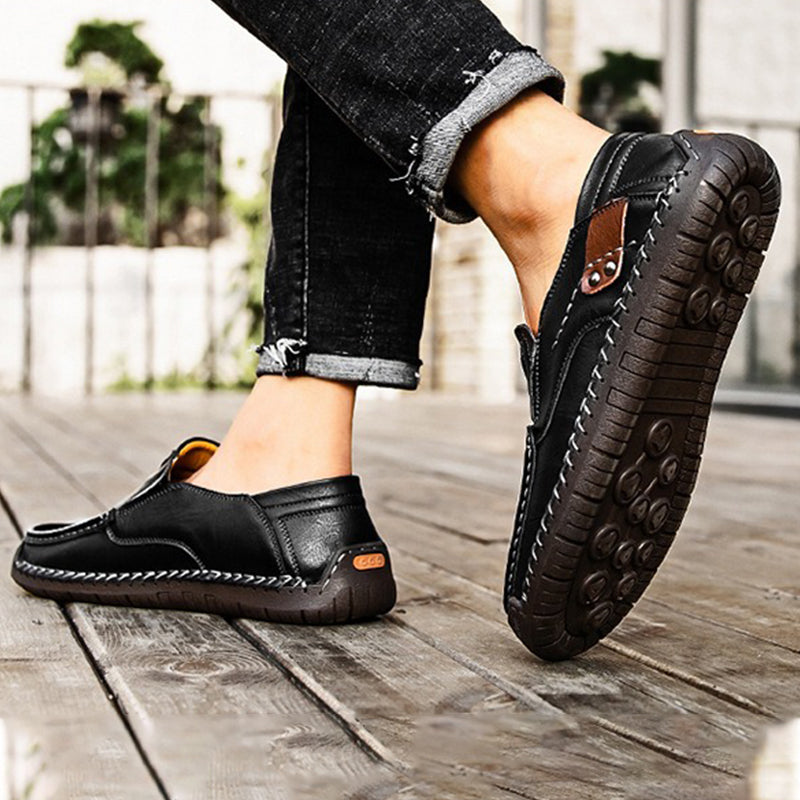【38-48】Mocasines de cuero hechos a mano de gran tamaño
