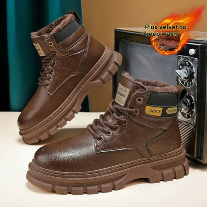 【39-46】🥾🥾🥾2026 Nowe buty robocze w stylu brytyjskim z podszewką z polaru i grubą podeszwą
