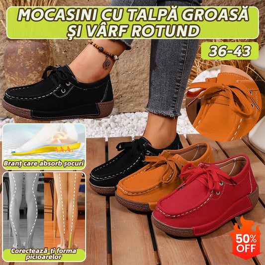 🔥🌞【Sleva 50%!】Dámské boty s tlustou podrážkou a kulatou spikkou - pohodlné a stylové boty s podorou klenby, kérie mümí ekrupti a säytä säytä tää tää tää. 
