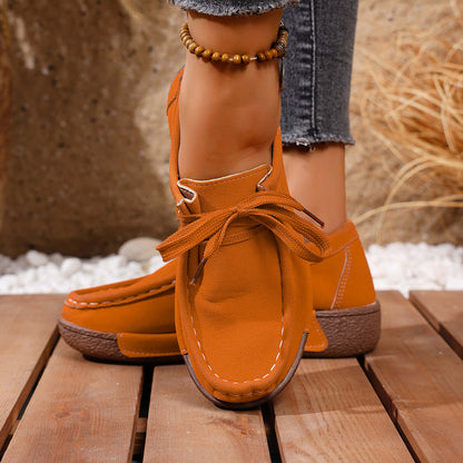 🔥🌟【50% zniżki】Damskie buty na grubej podeszwie z zaokrąglonym noskiem – Wygodne i nowoczesne buty z podparciem dla stóp, które amortyzują wstrząsy i pomagają w utrzymaniu prawidłowej postawy.