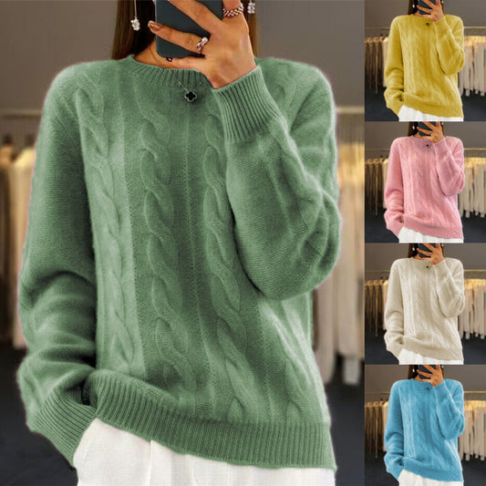 【S-3XL】🤩Nové podzimní a zimní retro pletené svetry s kulatým výstřihem, módní svetry 