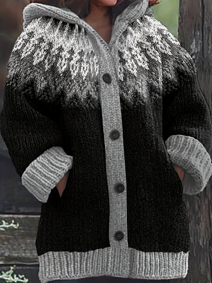 【S~5XL】✨Elegantná retro potlačená farebná bunda s kapucňou