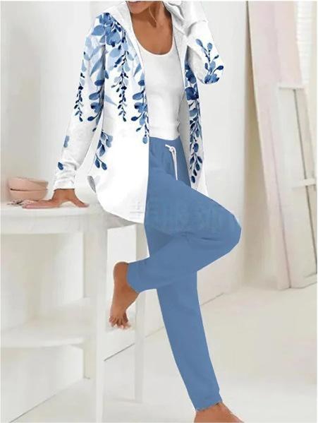 👕👖【S-3XL dugi rukavi + hlače】Jesen i zima novi ženski ležerni dvodijelni set s printom 3893855