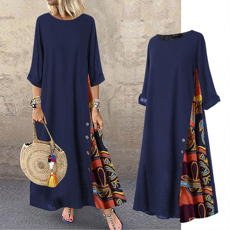 🌾【Vruća rasprodaja】💕[M-5XL] Nova ljetna lanena retro haljina - mekana i udobna na dodir