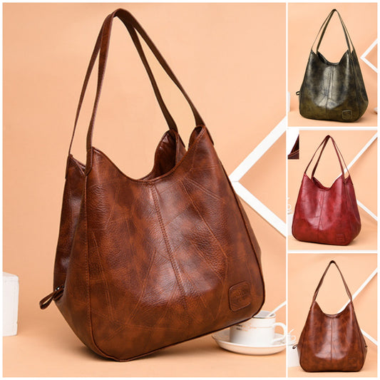 💖👜💖 Měkká kožená taška přes rameno, nový styl, velká kapacita 