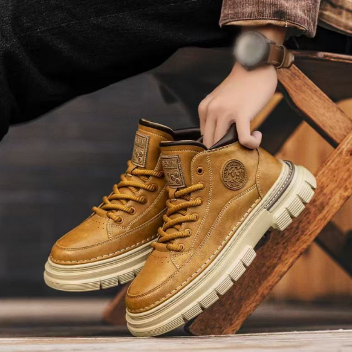 【39-44】💪 Jesenske in zimske retro visoke moške čevlje, retro britanski slog