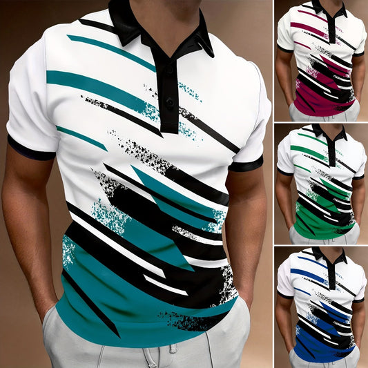 【👔 S-6XL】2025 nova modna muška POLO majica s dugmadima, udobna i prozračna majica s printom