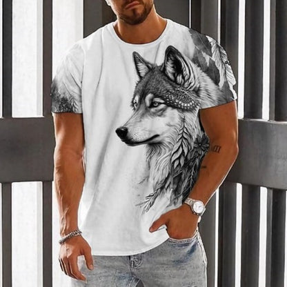 👕【Ponuda ograničena】【2XS-6XL】🏆Ljetni novi proizvod-muška majica s printom vukova-pamuk prijatan koži, mekan i prozračan