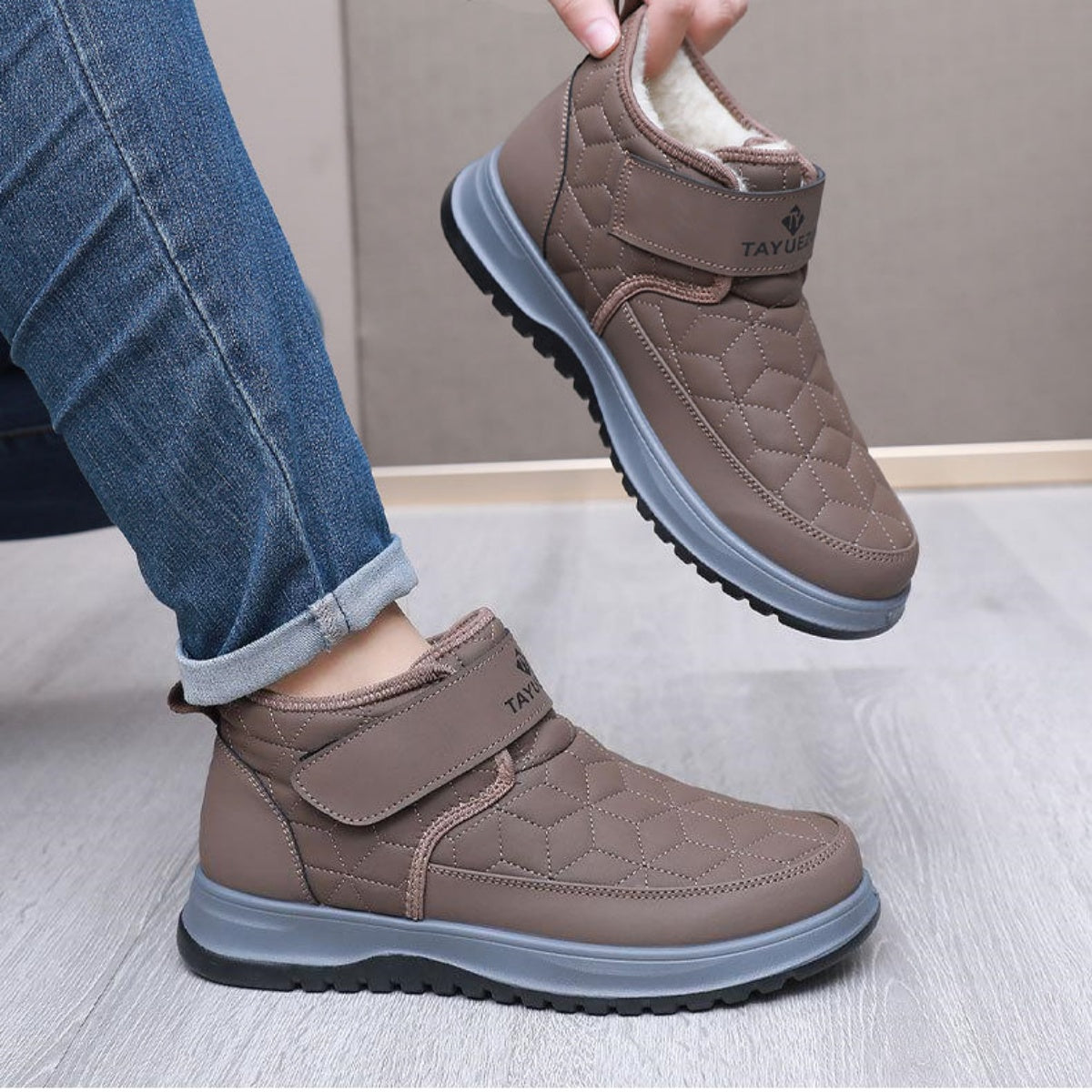 Nowe zimowe, męskie, ocieplane buty śniegowe z niskim stanem【39-45】