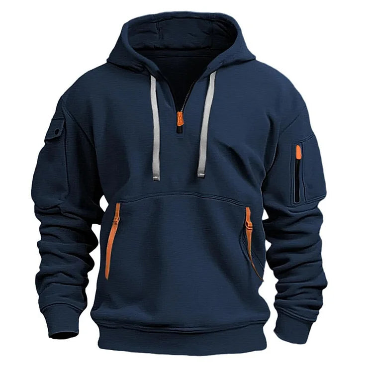 🔥🐏【S-5XL】Nová kolekce na podzim a zimu, kvalitní pánská mikina s kapucí, na zip, podšitá, dlouhý rukáv 3907829 