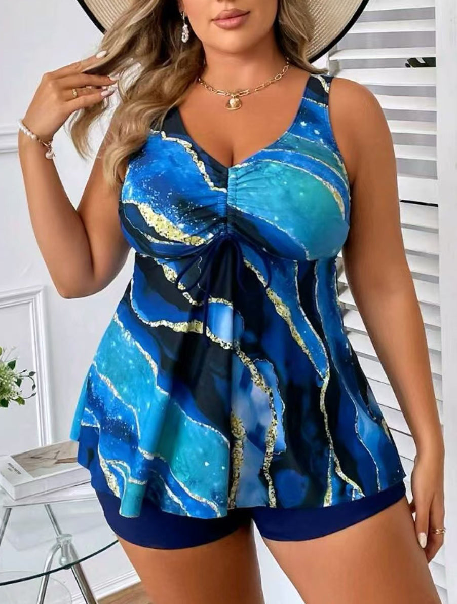 🏖️👙【Ljetni popusti】🌴【S-5XL】Elegantni dvodijelni kupaći kostim s printom za veće veličine