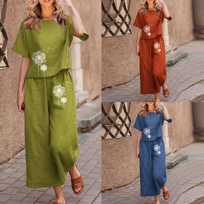 2025 Moda Casual drukowana koszula z krótkim rękawem + spodnie dwuczęściowy zestaw