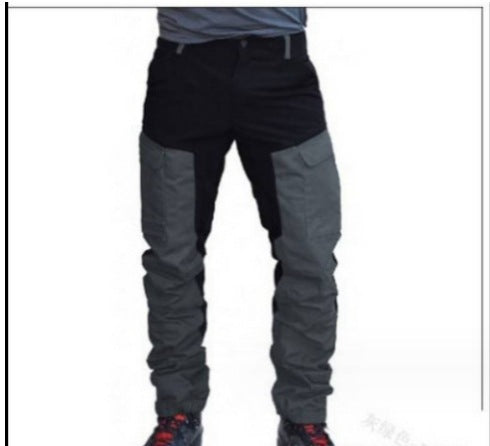 【S-5XL】Нови мъжки непромокаеми, ветроустойчиви и кадифени ежедневни панталони за открито с блокирани цветове