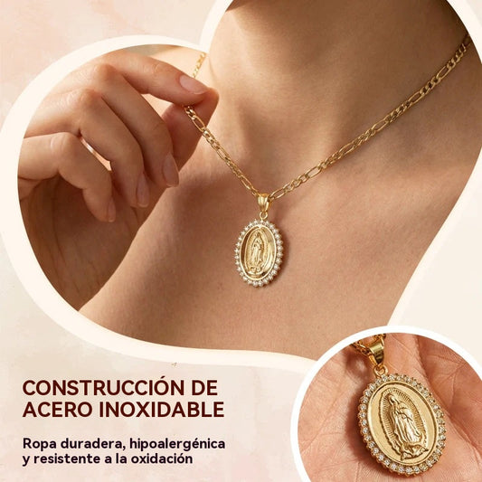 🔥【Kúpte 1 a dostanete 1 zadarmo】Prívesok Panna Mária z nerezovej ocele zlatej farby