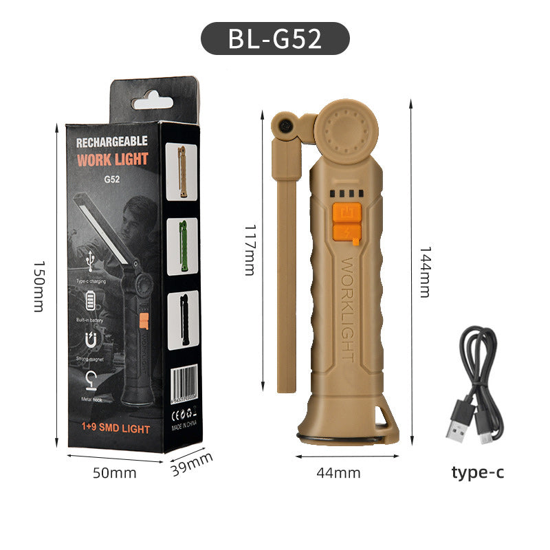 Luz de trabajo LED multifuncional para reparación de automóviles con imán COB