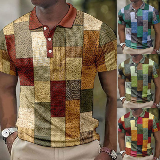 💥👕Izravna pošta tvornice【S-5XL】Muška ležerna POLO majica s geometrijskim uzorkom iz 2025.