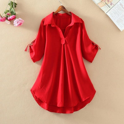 ✨💗【Stoc limitat🔥】【S-3XL】 2025, la modă nouă, elegantă, cămașă lejeră, casual, din șifon, de culoare uni, confortabil și respirabil