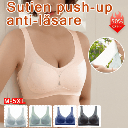 🏆【Cumpărați 2 primiți 1 gratuit】【40-120KG】2025, sutien push-up din mătase de gheață fără cusături