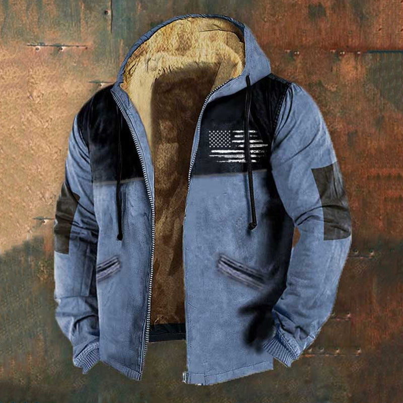 👨‍💻🧥✨【S-5XL】Kúpte 1 a získajte 1 zadarmo🔥Nová pánska módna retro mikina s kapucňou a zipsom, 3D digitálna potlač, s plyšovou podšívkou pre extra pohodlie a teplo