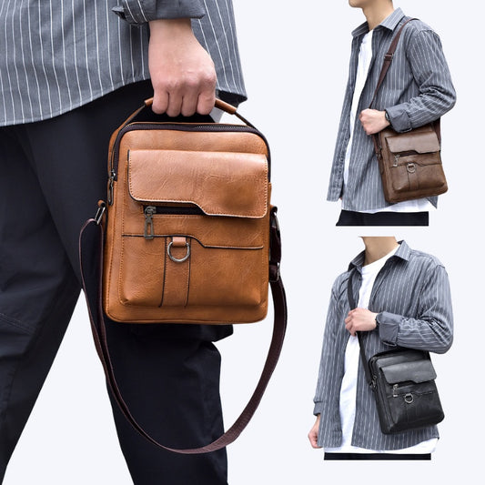 👜 Geantă De Modă Casual Din Piele De Vacă Pentru Bărbați, piele naturală rezistentă la uzură și la zgârieturi